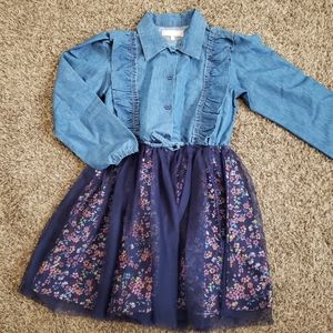 New girls dress- denim with tulle